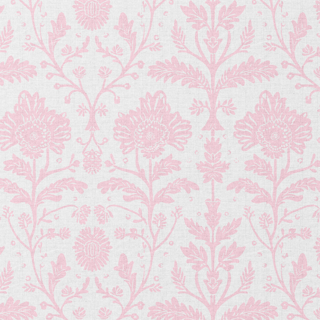 Pink floral pattern on a light pink background