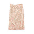 Pink leopard print wrap towel on a white background